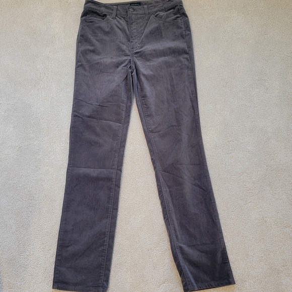Talbots Gray Velveteen High Rise Pants Size 6 - Picture 2 of 11